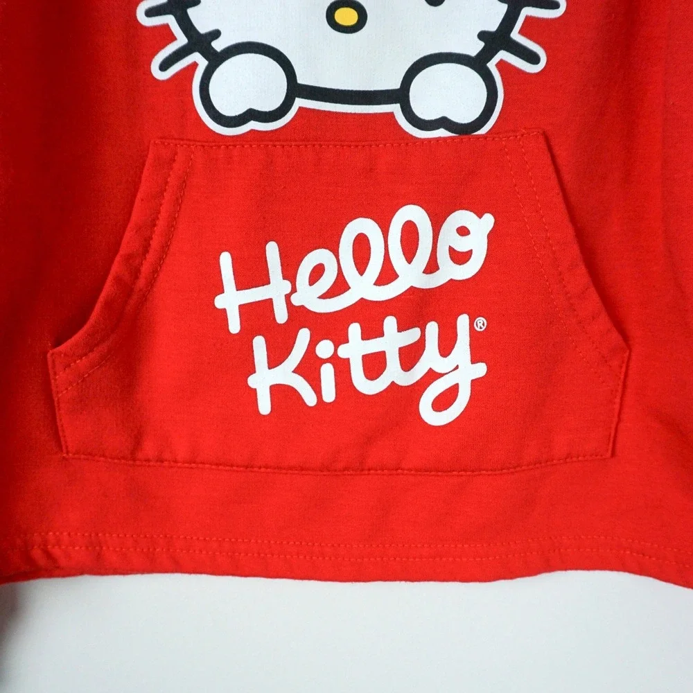 Hello Kitty Sweatshirt Kids 6X‎ Red Graphic Pocket Long Sleeve Sanrio Top